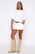 The Right One Mid Rise Mini Skort White