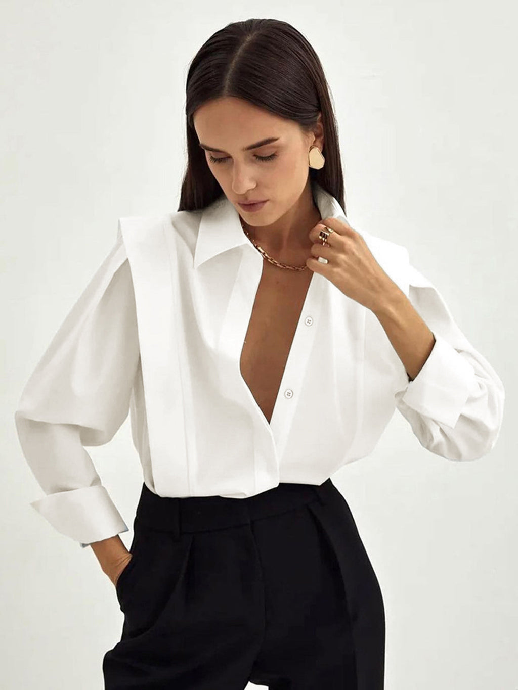 Oversized Button Down Cotton Shirt