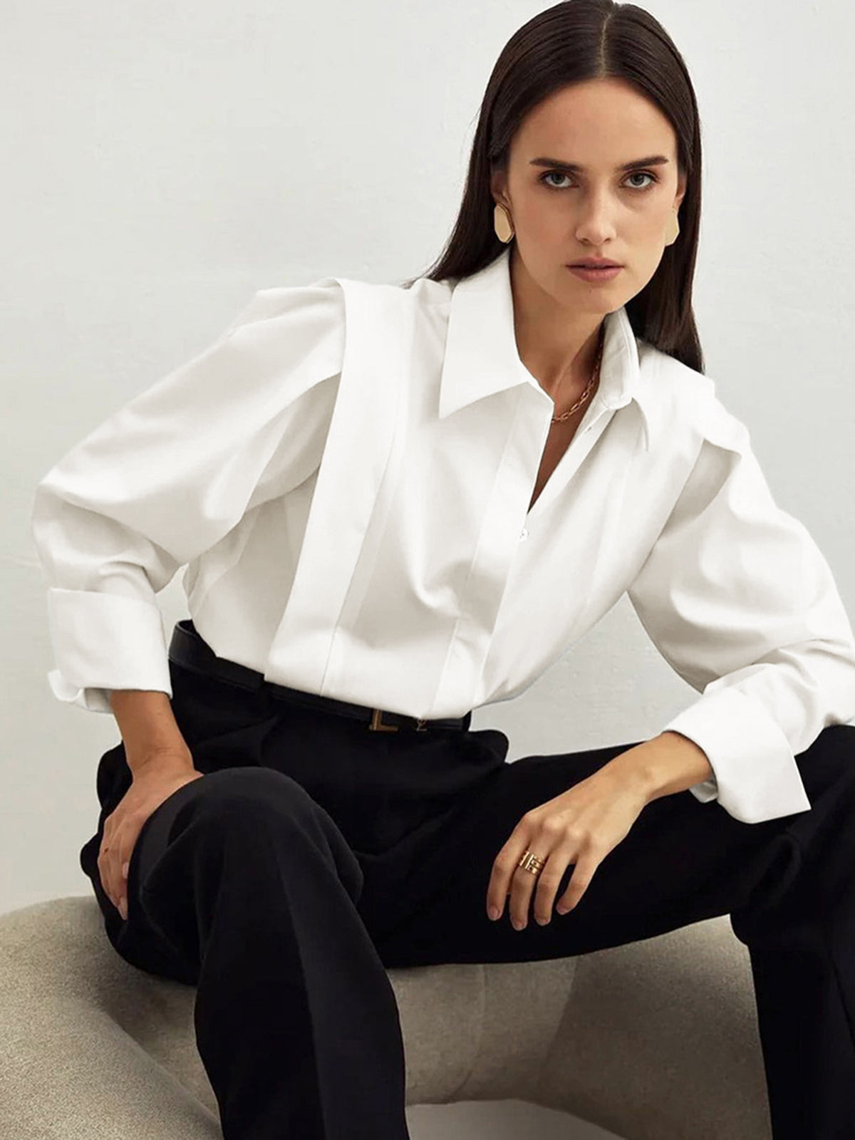 Oversized Button Down Cotton Shirt
