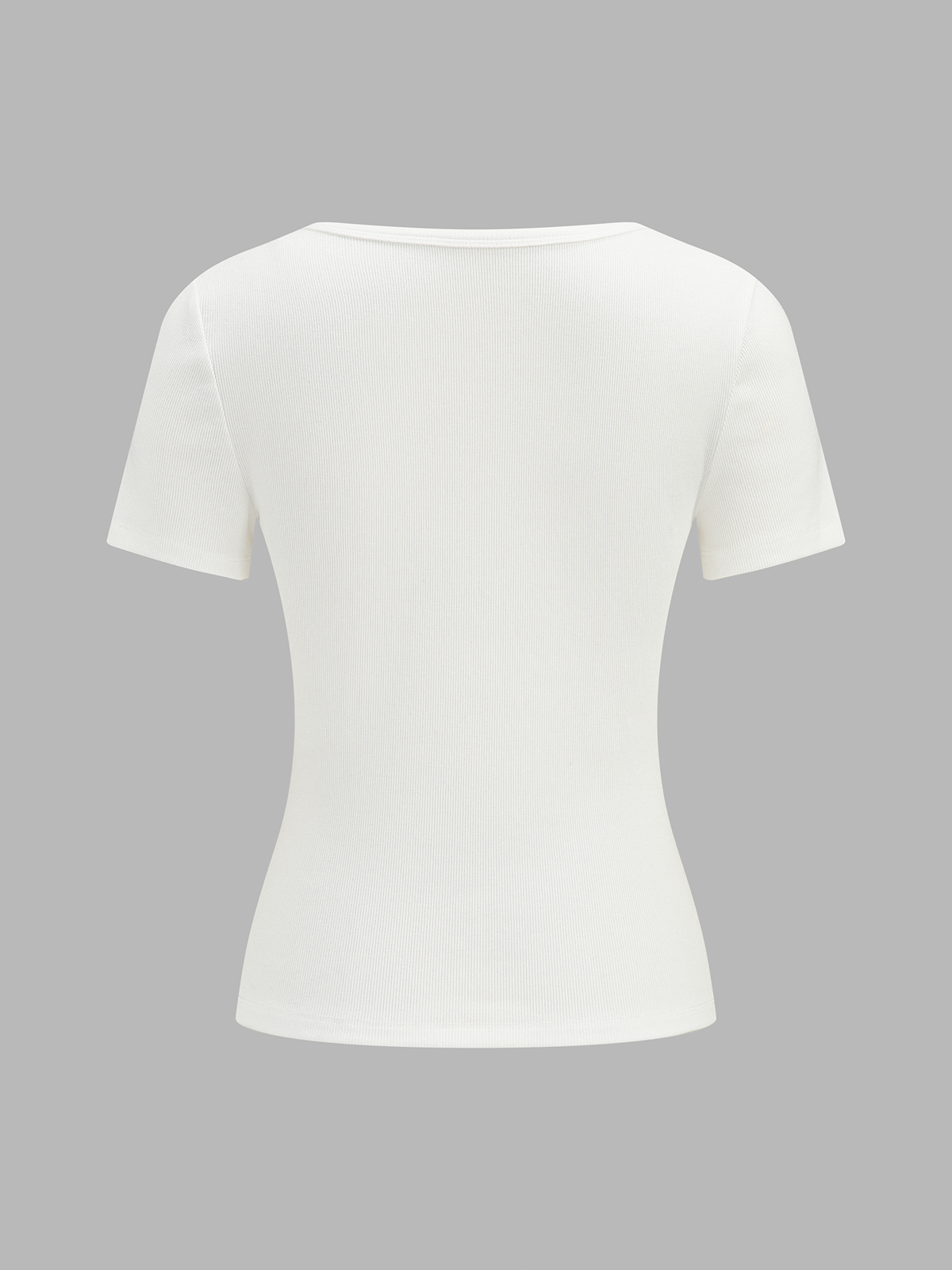 Henley Casual Ribbed Short Sleeve Top