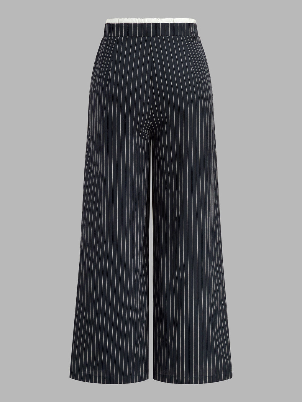 Contrast Waistband Drawstring Pinstripe Pants