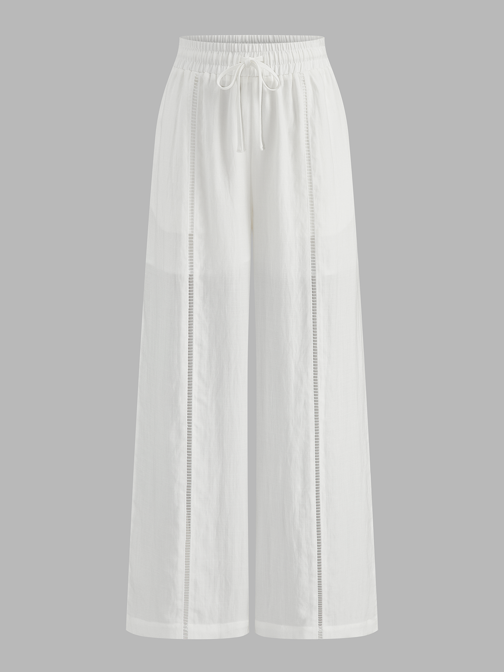 Drawstring Waist Hollow Wide Leg Pants