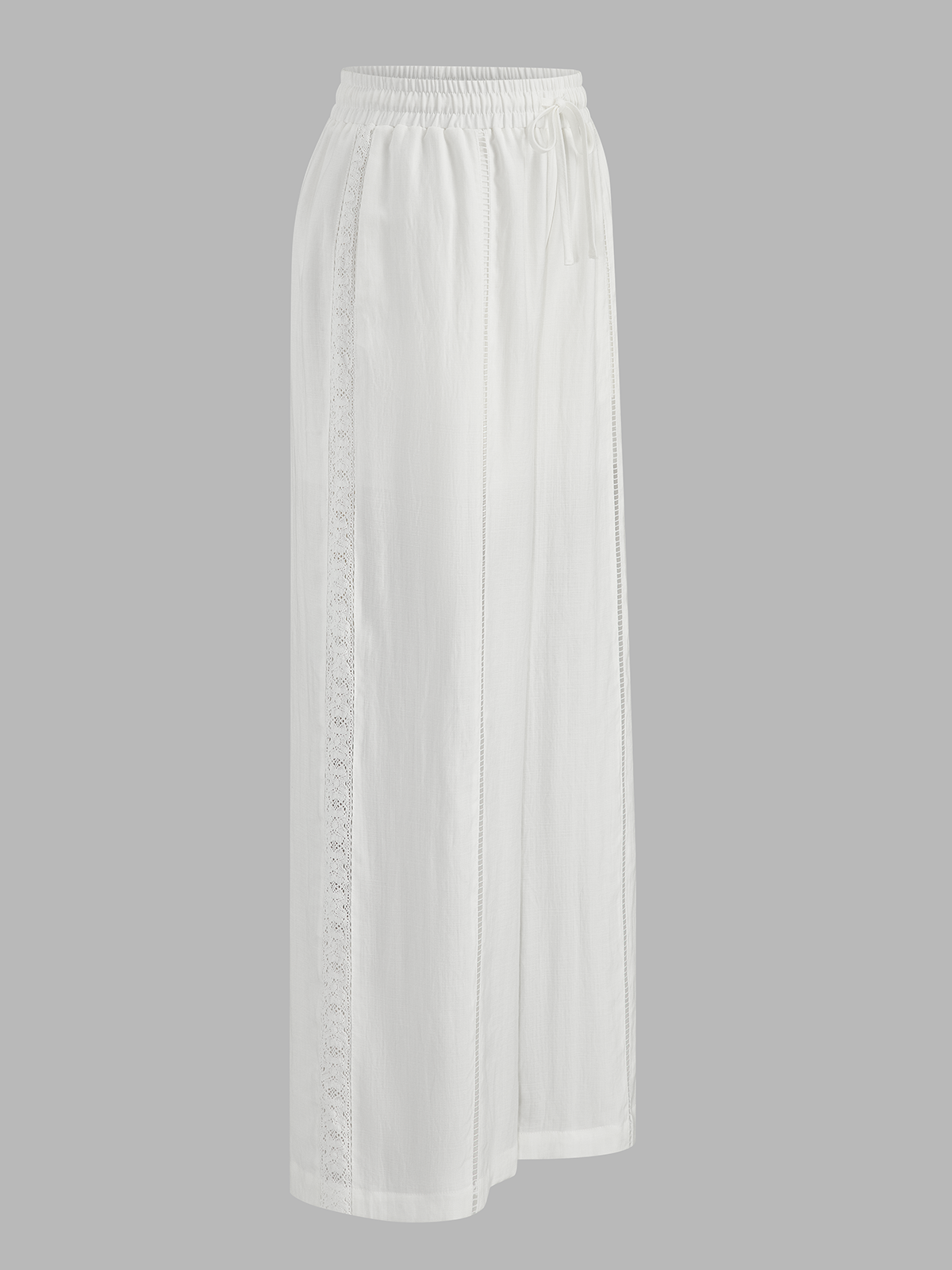Drawstring Waist Hollow Wide Leg Pants