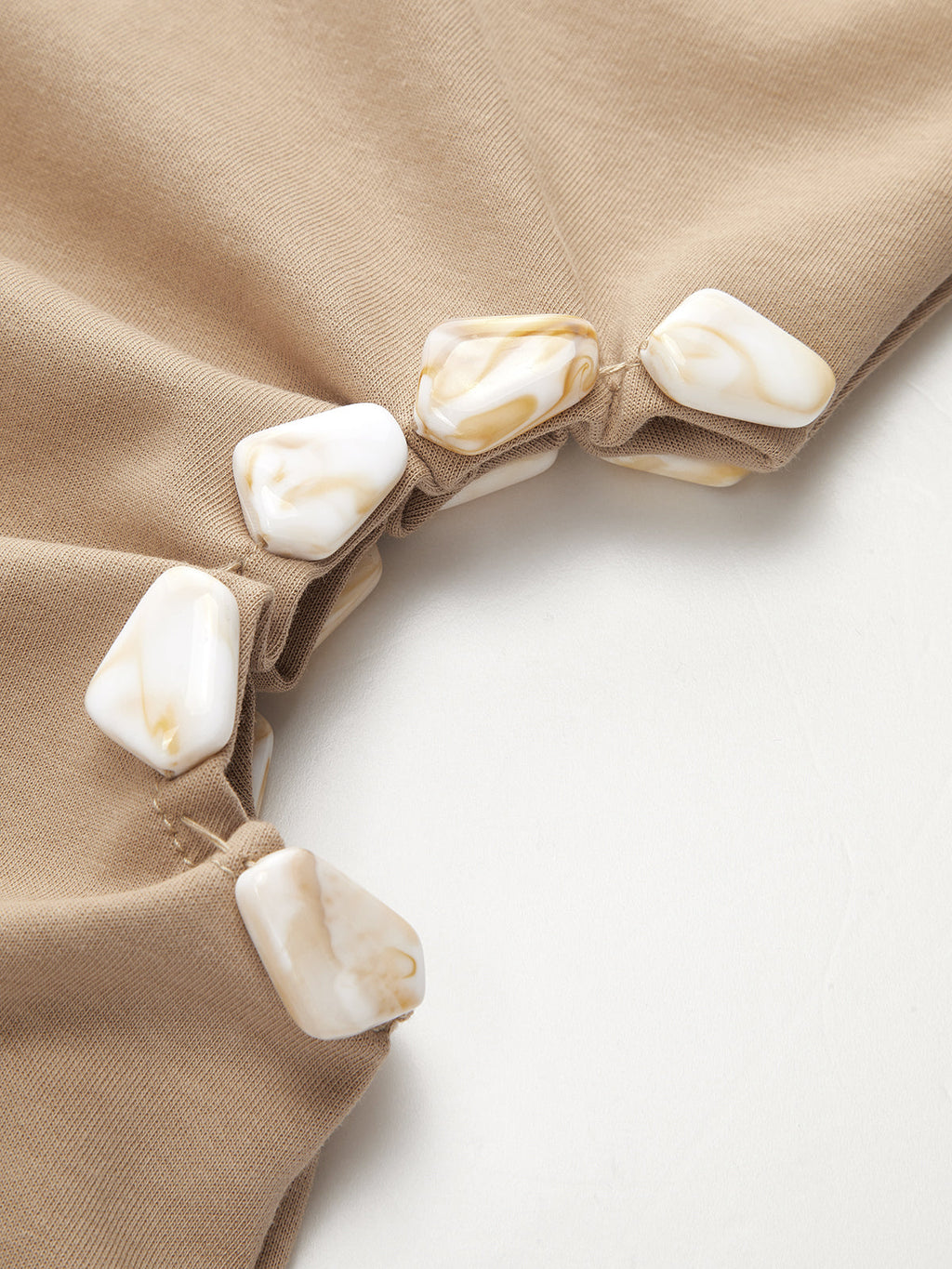 Beaded Cutout Ruched Sleeveless Top