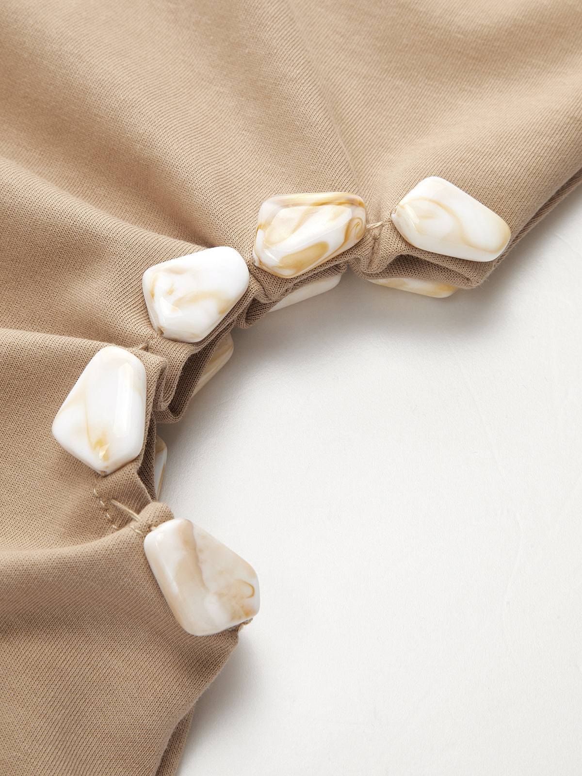 Beaded Cutout Ruched Sleeveless Top