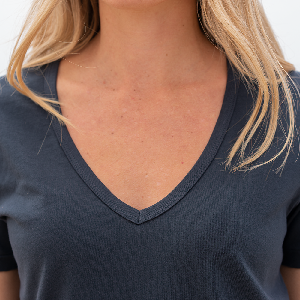 Womens Deep V-neck T-shirt