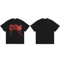 Tide brand REVENGE short sleeved high street American couple loose keel smoke skull lightning letter hip-hop T-shirt (32)