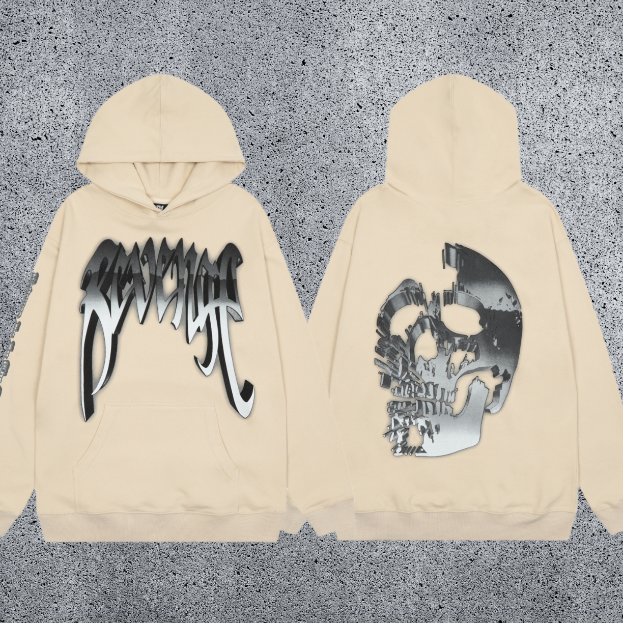 REVENGE hoodie correct version letter skull keel print American street fashion brand hip-hop high street hoodie (33)