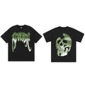 Tide brand REVENGE short sleeved high street American couple loose keel smoke skull lightning letter hip-hop T-shirt (46)