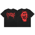 Tide brand REVENGE short sleeved high street American couple loose keel smoke skull lightning letter hip-hop T-shirt (12)