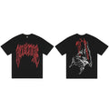 Tide brand REVENGE short sleeved high street American couple loose keel smoke skull lightning letter hip-hop T-shirt (49)
