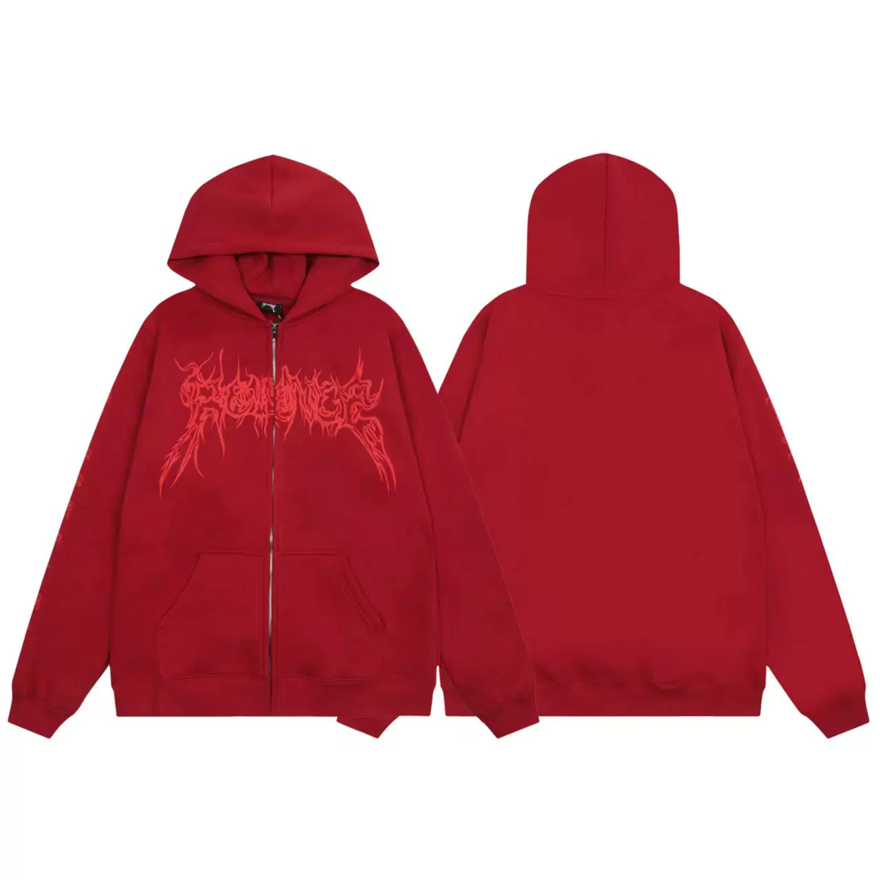 Revenge jacket with embroidered letters and logo for autumn and winter, zipper cardigan, sweatshirt, men's and women's loose casual hoodie, trendy (11)