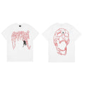 Tide brand REVENGE short sleeved high street American couple loose keel smoke skull lightning letter hip-hop T-shirt (22)