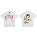 Tide brand REVENGE short sleeved high street American couple loose keel smoke skull lightning letter hip-hop T-shirt (31)