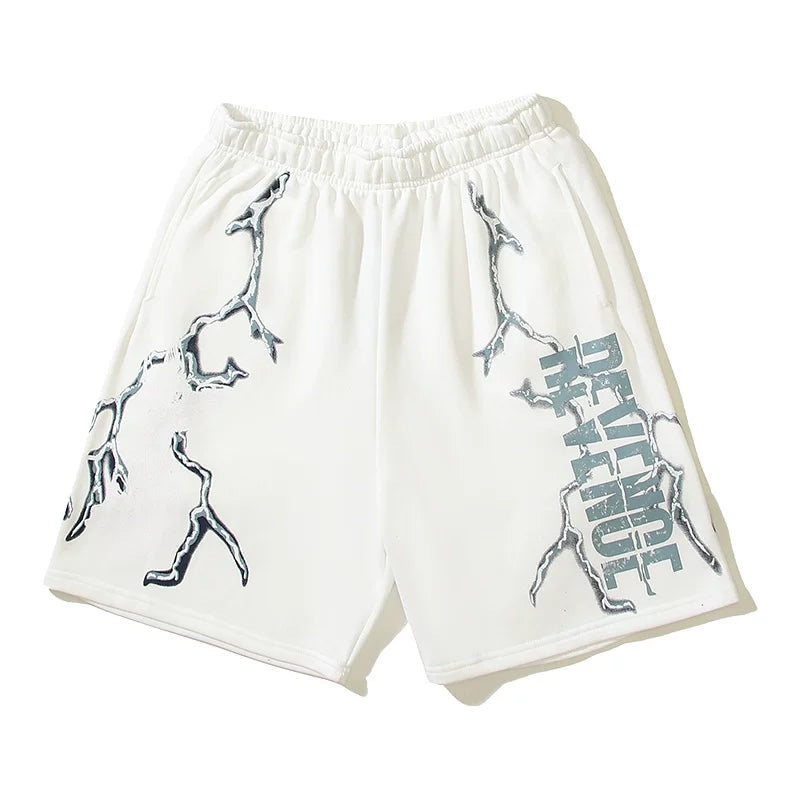American high street fashion brand REVENGE limited edition lightning letter XXTENTACION shorts XXX revenge (2)