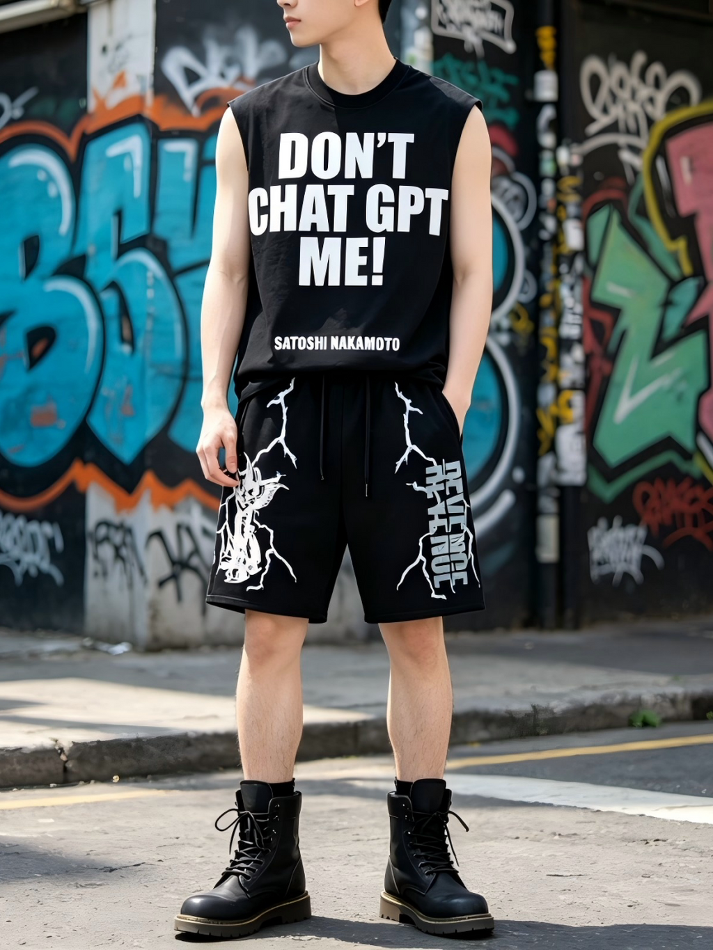American high street fashion brand REVENGE limited edition lightning letter XXTENTACION shorts XXX revenge (1)