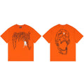 Tide brand REVENGE short sleeved high street American couple loose keel smoke skull lightning letter hip-hop T-shirt (23)