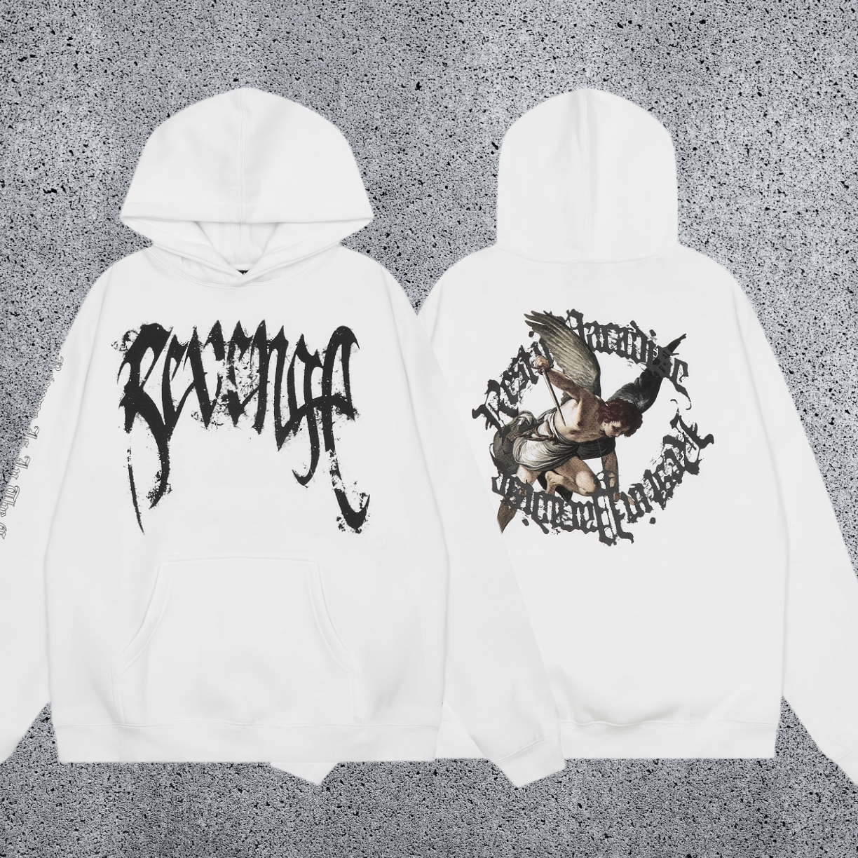 REVENGE hoodie correct version letter skull keel print American street fashion brand hip-hop high street hoodie (12)
