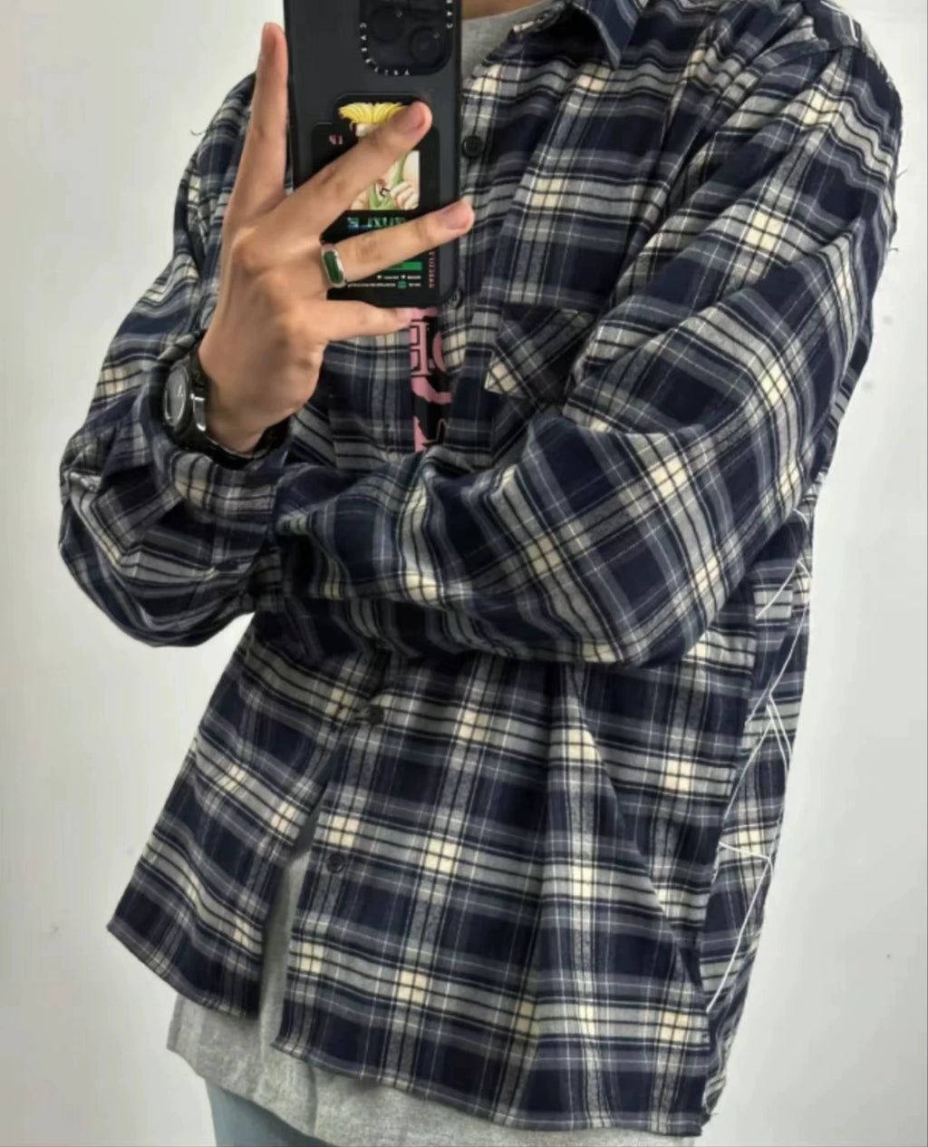 Spot 1:1 Revenge Embroidered Spider Web Shirt Trendy Ten Thousand Needle Embroidered Loose Coat for Men and Women