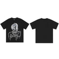 Tide brand REVENGE short sleeved high street American couple loose keel smoke skull lightning letter hip-hop T-shirt (50)