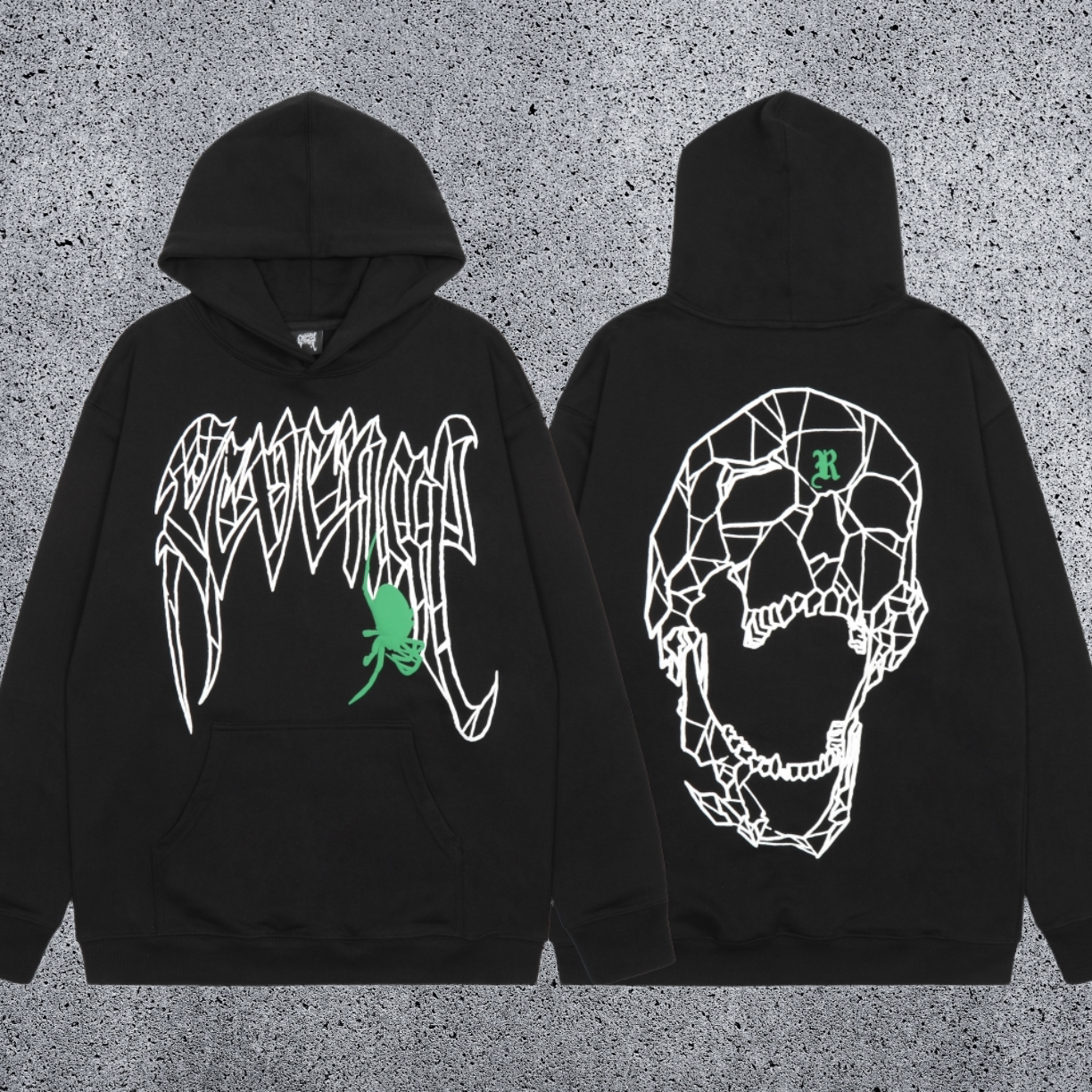 REVENGE hoodie correct version letter skull keel print American street fashion brand hip-hop high street hoodie (35)
