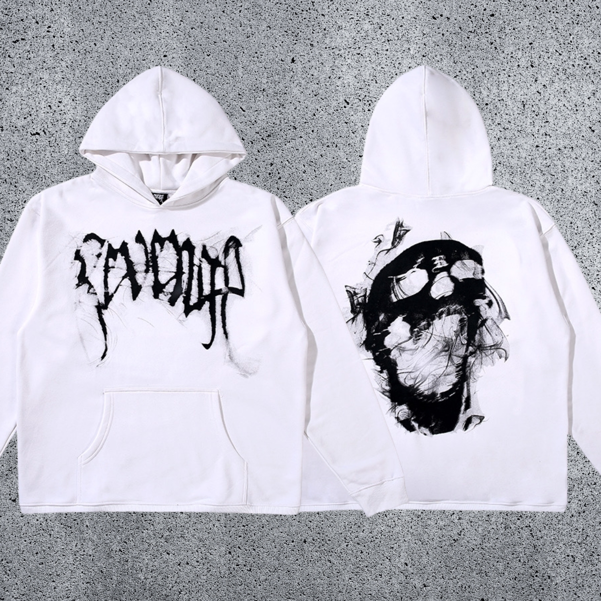 REVENGE hoodie correct version letter skull keel print American street fashion brand hip-hop high street hoodie (45)