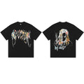 Tide brand REVENGE short sleeved high street American couple loose keel smoke skull lightning letter hip-hop T-shirt (30)