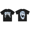 Tide brand REVENGE short sleeved high street American couple loose keel smoke skull lightning letter hip-hop T-shirt (27)
