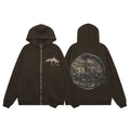 Revenge jacket with embroidered letters and logo for autumn and winter, zipper cardigan, sweatshirt, men's and women's loose casual hoodie, trendy (10)