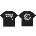 Tide brand REVENGE short sleeved high street American couple loose keel smoke skull lightning letter hip-hop T-shirt (6)