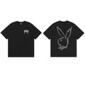 Tide brand REVENGE short sleeved high street American couple loose keel smoke skull lightning letter hip-hop T-shirt (36)