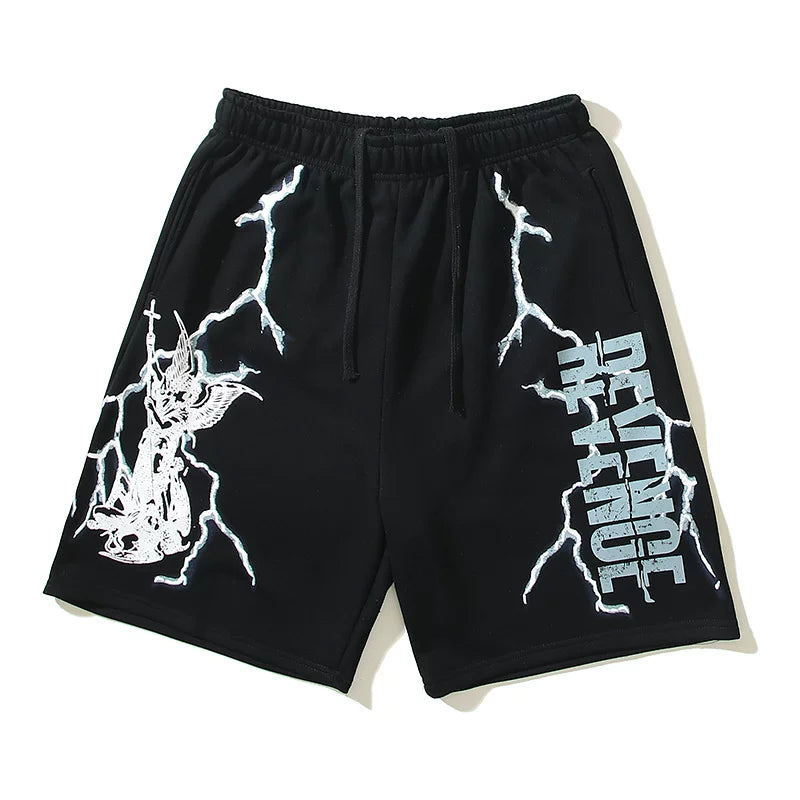 American high street fashion brand REVENGE limited edition lightning letter XXTENTACION shorts XXX revenge (1)