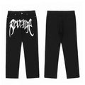 Tide brand Revenge pure white embroidered jeans straight pants Wash, make old trousers work classic black pants men (2)