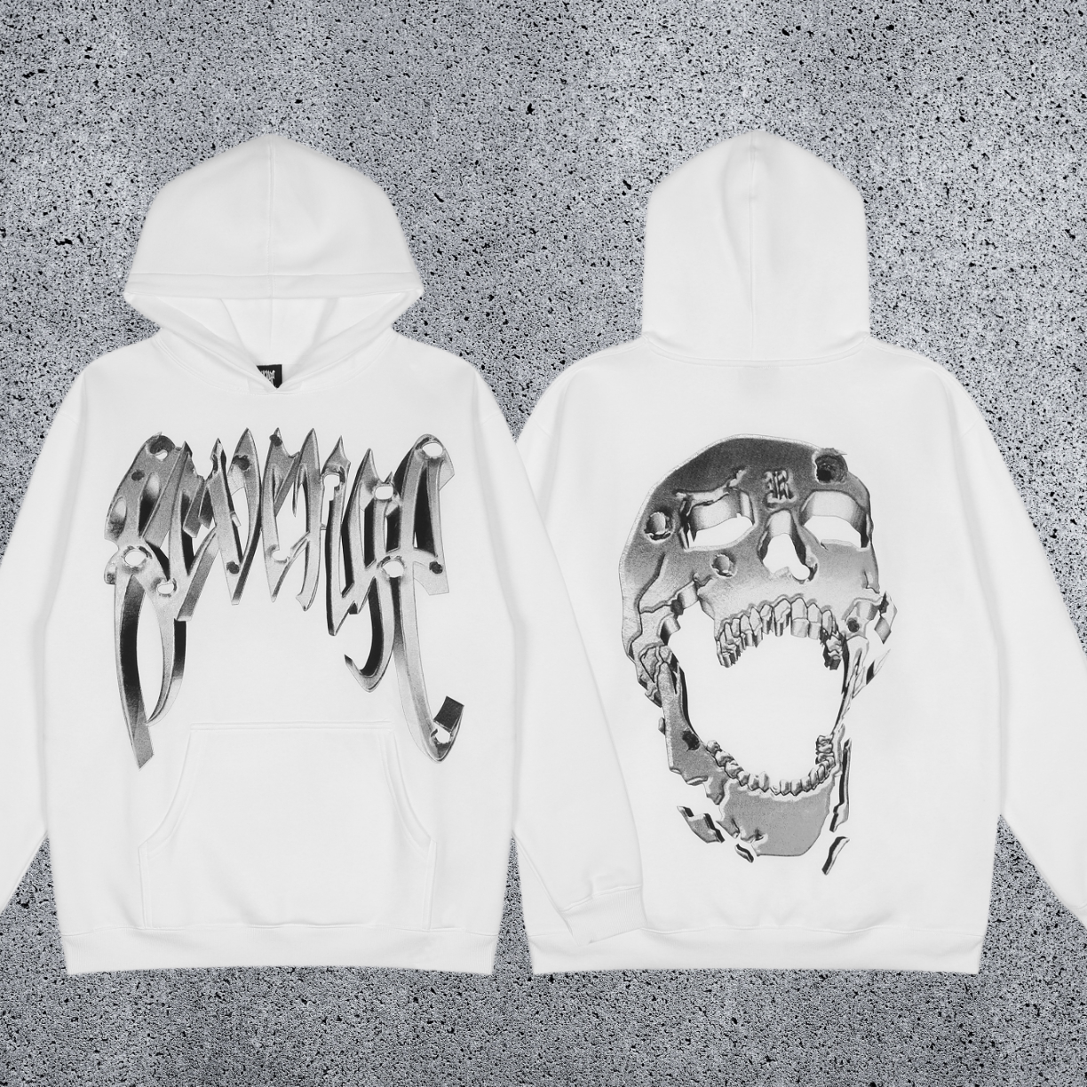 REVENGE hoodie correct version letter skull keel print American street fashion brand hip-hop high street hoodie (37)