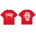 Tide brand REVENGE short sleeved high street American couple loose keel smoke skull lightning letter hip-hop T-shirt (14)