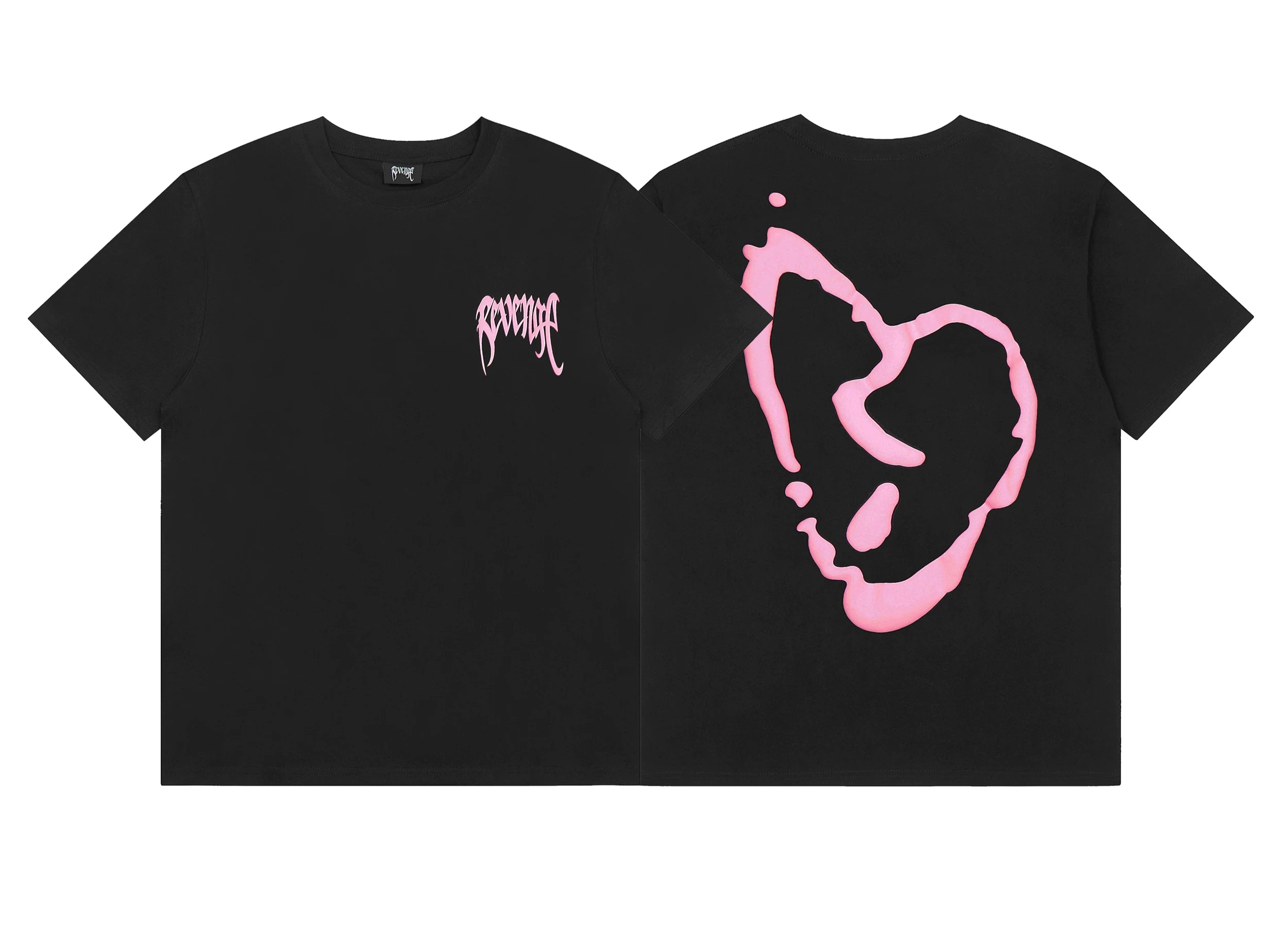 Tide brand REVENGE short sleeved high street American couple loose keel smoke skull lightning letter hip-hop T-shirt (2)