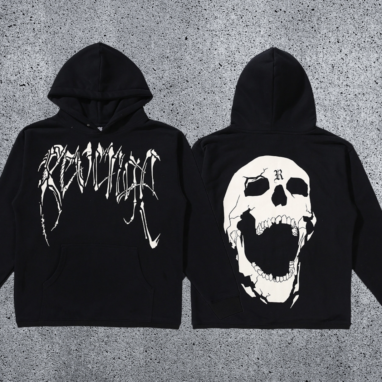 REVENGE hoodie correct version letter skull keel print American street fashion brand hip-hop high street hoodie (48)