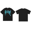 Tide brand REVENGE short sleeved high street American couple loose keel smoke skull lightning letter hip-hop T-shirt (62)
