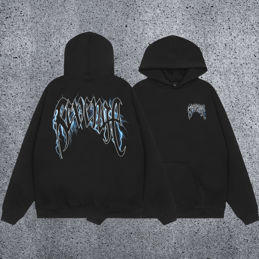 REVENGE hoodie correct version letter skull keel print American street fashion brand hip-hop high street hoodie (66)