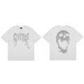 Tide brand REVENGE short sleeved high street American couple loose keel smoke skull lightning letter hip-hop T-shirt (16)