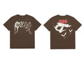 Tide brand REVENGE short sleeved high street American couple loose keel smoke skull lightning letter hip-hop T-shirt (5)