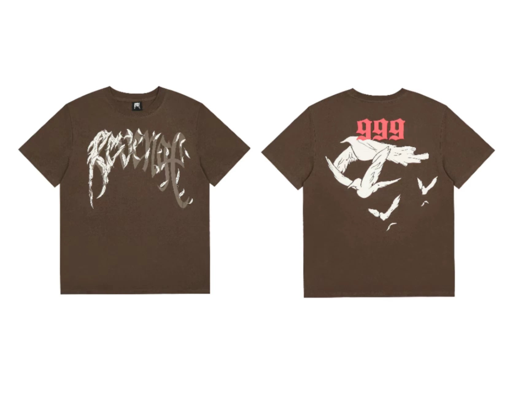 Tide brand REVENGE short sleeved high street American couple loose keel smoke skull lightning letter hip-hop T-shirt (5)