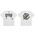 Tide brand REVENGE short sleeved high street American couple loose keel smoke skull lightning letter hip-hop T-shirt (7)