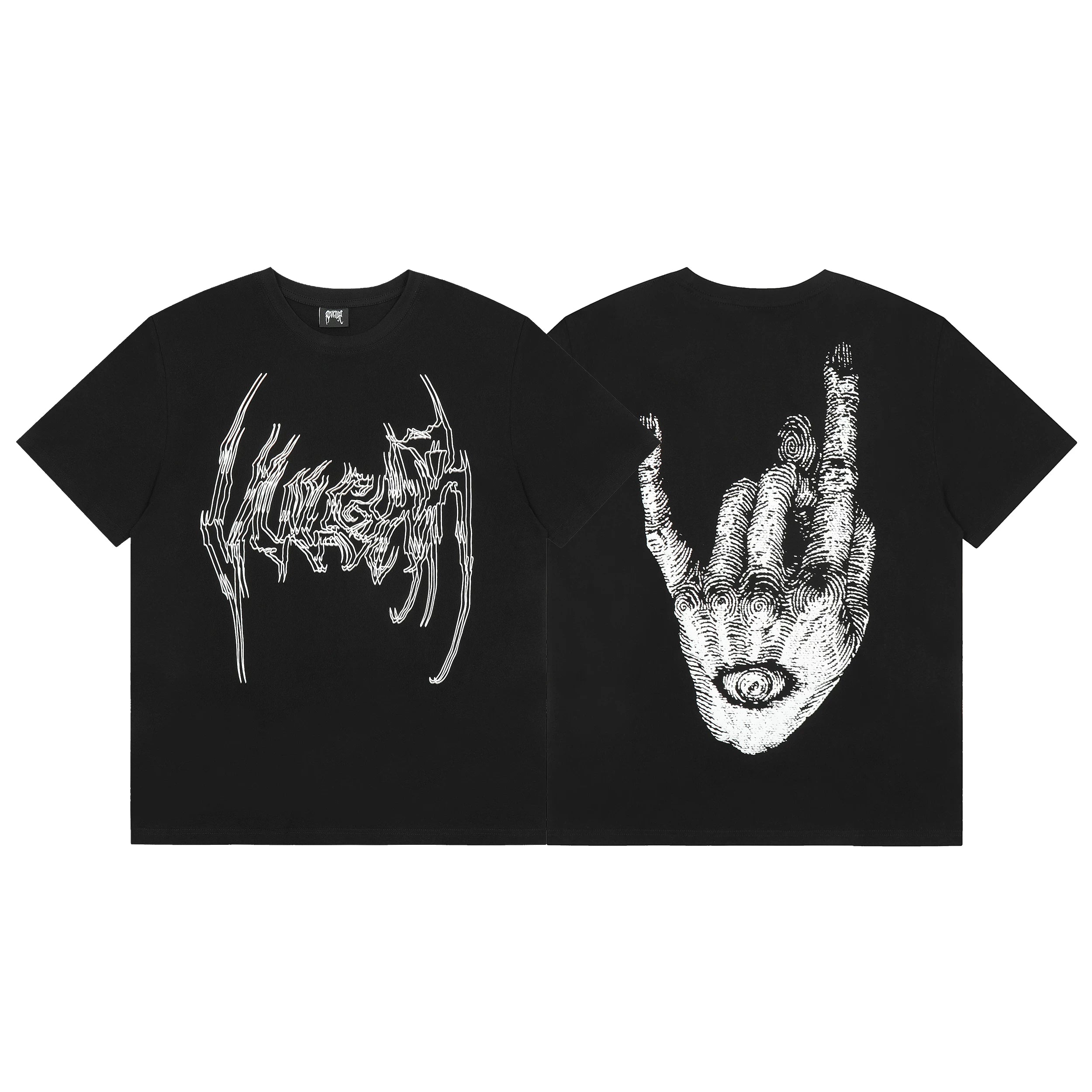 Tide brand REVENGE short sleeved high street American couple loose keel smoke skull lightning letter hip-hop T-shirt (1)