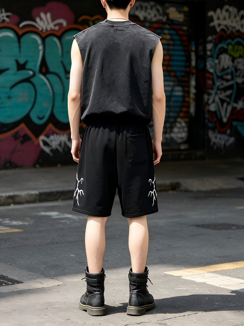 American high street fashion brand REVENGE limited edition lightning letter XXTENTACION shorts XXX revenge (1)