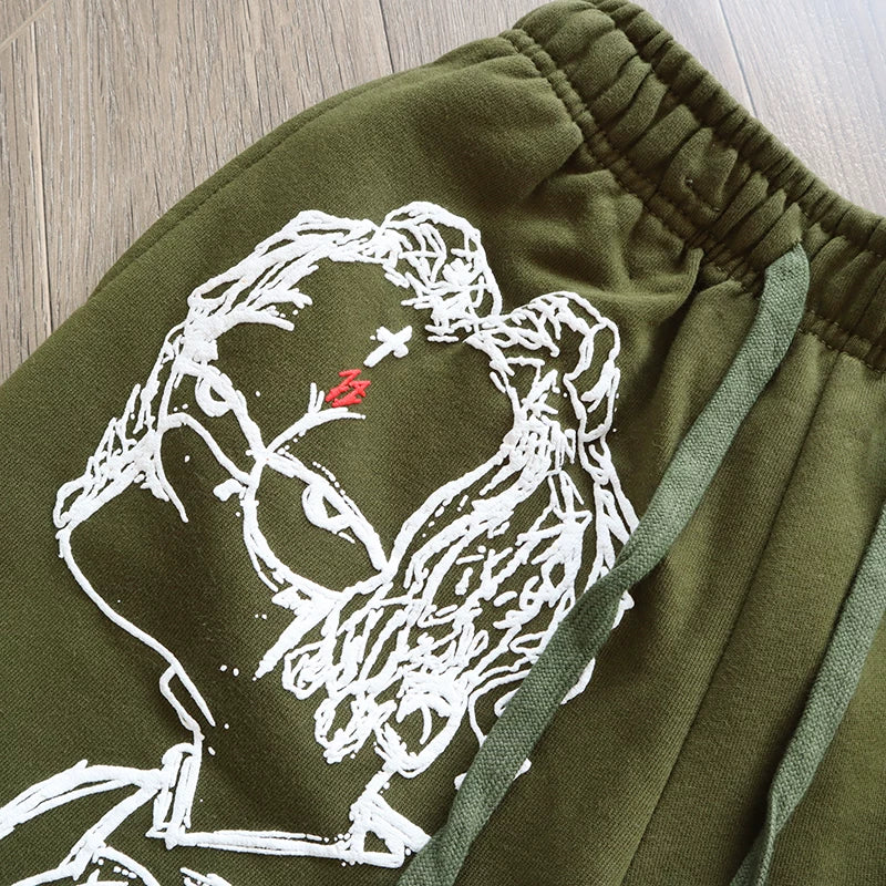 Revenge Trippie Redd Bart Shorts Simpson Style Line Casual Sports Shorts (2)