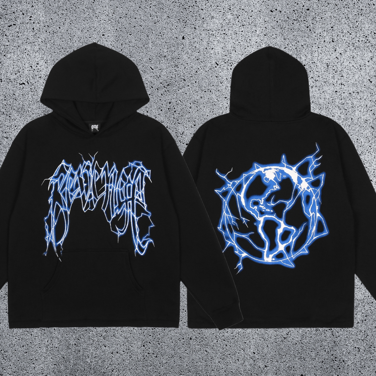 REVENGE hoodie correct version letter skull keel print American street fashion brand hip-hop high street hoodie (39)