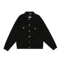 Revenge denim jacket embroidered with letters, European and American back logo buttons, long sleeved jacket, loose autumn and winter top (2)