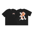 Tide brand REVENGE short sleeved high street American couple loose keel smoke skull lightning letter hip-hop T-shirt (59)