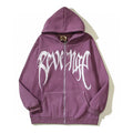 Autumn and Winter New American High Street Revenge Ten Thousand Needle Embroidered Coat with Velvet Cardigan Zipper Hoodie Hoodie (2)